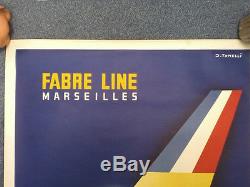 FABRE LINE MARSEILLES Affiche originale Litho J. TONELLI
