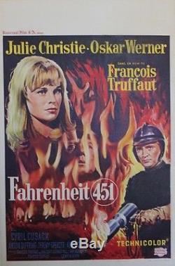 FAHRENHEIT 451 Affiche entoilée (François TRUFFAUT / Julie CHRISTIE, O. WERNER)