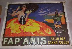 FAP'ANIS affiche publicitaire ancienne originale 1925 Litho Delval, Pub Wall