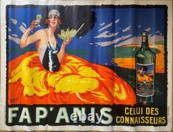Fap Anis Original Vintage Liquor Poster c1920 by Maurice Delval