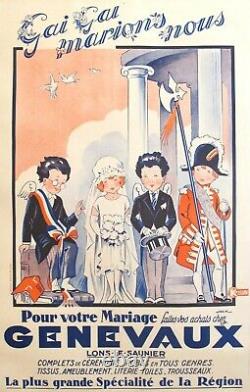 Fashion Vintage Affiche 1920 Gai Gai marions nous/ Pub/ Art Déco