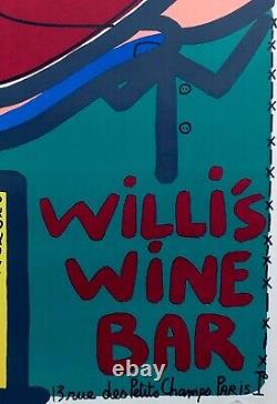 François Boirond. Affiche ancienne originale. Willi's wine bar