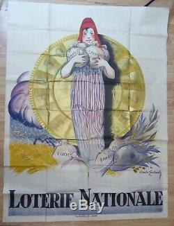 GRANDE AFFICHE DE LA LOTERIE NATIONALE. Signée André Galland. 1933