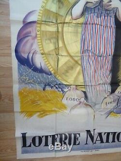 GRANDE AFFICHE DE LA LOTERIE NATIONALE. Signée André Galland. 1933
