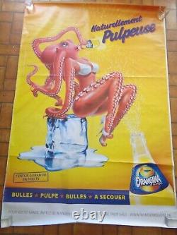 GRANDE AFFICHE PUBLICITAIRE ORANGINA PIN-UP Naturellement pulpeuse poster art