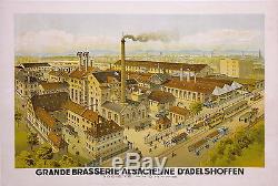 GREINER AFFICHE ANCIENNE BRASSERIE ALSACIENNE D'ADELSHOFFEN BIERE Ci 1910