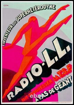 G. FAVRE RADIO LL, affiche ancienne originale pub signée 1930