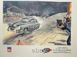 Geo Ham Affiche Ancienne Simca Montlhery 1957 Record Monde 100000km