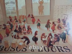 Grand Carton Publicitaire Buscs A L'ours, Fin Xixème, Imprimerie Pacon, Paris, Tbe
