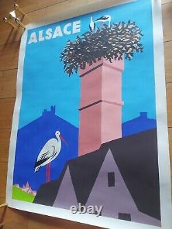Grand projet d'affiche touristique à la gouache Alsace (60x 80 cm)