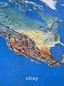 Grande AFFICHE ANCIENNE de JEAN MASSÉ AIR FRANCE Planisphère 117205 cm 1978