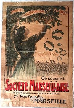 Grande Affiche Ancienne Ste Marseillaise Emprunt Liberation 1918 Perbural