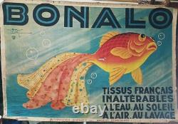 Grande Affiche originale Tissus BONALO Le MONNIER 1932 (2e Edit 1933) 234x157c