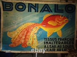 Grande Affiche originale Tissus BONALO Le MONNIER 1932 (2e Edit 1933) 234x157c
