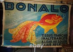 Grande Affiche originale Tissus BONALO Le MONNIER 1932 (2e Edit 1933) 234x157c