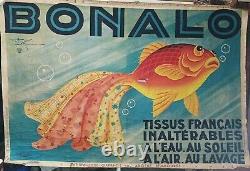 Grande Affiche originale Tissus BONALO Le MONNIER 1932 (2e Edit 1933) 234x157c