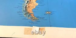 Grande Carte Planisphère AIR FRANCE 1976 205 x 117 cm Perceval