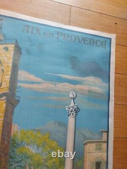 Grande affiche entoilée Aix en Provence station thermale, source Sextius