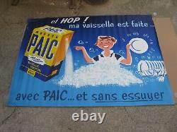 Grande affiche originale des années 50 lessive Paic 160 cm x 117 cm, Frémond