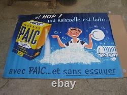 Grande affiche originale des années 50 lessive Paic 160 cm x 117 cm, Frémond