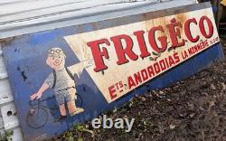 Grandes tôles publicitaire FRIGECO ancienne