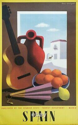 Guy Georget Affiche Originale Tourisme Spain 1951 Espagne Illustration