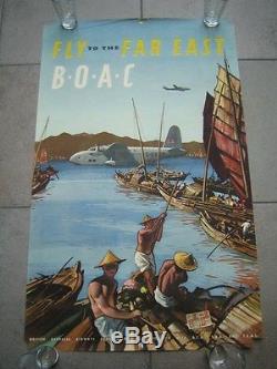 HILDER Rowland FLY TO THE FAR EAST B. O. A. C Vintage Original Poster Affiche