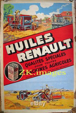 HUILES RENAULT Machine Agricole Tracteur Ferme 1930s