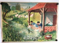 Hélène Poirier Lot De 5 Affiches Scolaires 1950