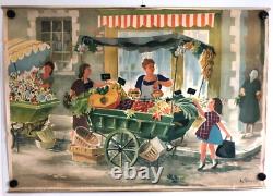 Hélène Poirier Lot De 5 Affiches Scolaires 1950