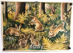 Hélène Poirier Lot De 5 Affiches Scolaires 1950