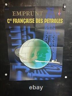 JOLIE AFFICHE Cie FRANCAISE DES PETROLES SIGNEE ERI LITHO 80X60CM