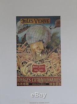 JULES VERNE / VOYAGES EXTRAORDINAIRES (HETZEL) Affiche originale entoilée