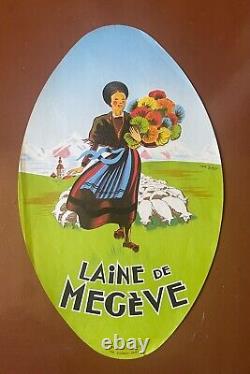 LAINE DE MEGÈVE AFFICHE ORIGINALE 1950 (45/28 ovale)