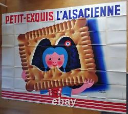 L'ALSACIENNE BISCUITS affiche originale hervé morvan 320x240 cm 1961