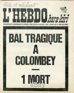 L'HEBDO HARA-KIRI N°94 du 16/111970 BAL TRAGIQUE A COLOMBEY 1 MORT