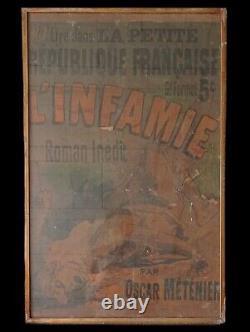 L'INFAMIE. Roman par Oscar Méténier. JULES CHÉRET. AFFICHE ORIGINALE. 1890 Litho