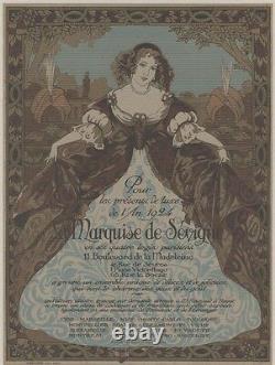 La MARQUISE DE SEVIGNE Affiche d'intérieur orig entoilée A. WUYTS 1924 33x43cm