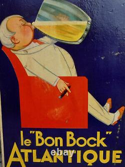 Le BON BOCK ATLANTIQUE Bière/Carton Publicitaire Ancien