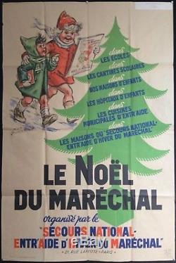 Le Noël du Maréchal Affiche illustrée daprès Germaine Bouret / 1941 / Pétain