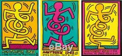 Les 3 affiches de Keith Haring ORIGINAL SERIGRAPHIE Montreux Jazz Festival
