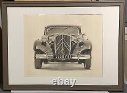 Litho Traction Avant Citroen par Denis VISPE 1990 dim 076X056 encadrée