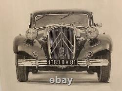 Litho Traction Avant Citroen par Denis VISPE 1990 dim 076X056 encadrée