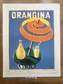 Lithographie originale Orangina 1976 numérotée et dédicacée par Villemot