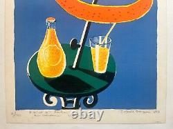 Lithographie originale Orangina 1976 numérotée et dédicacée par Villemot