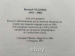 Lithographie originale numérotée Les 3 Parasols 2002 Bernard Villemot