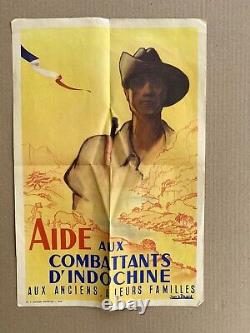 Lot 2 affiches originales Aide aux combattants d'Indochine