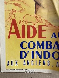 Lot 2 affiches originales Aide aux combattants d'Indochine