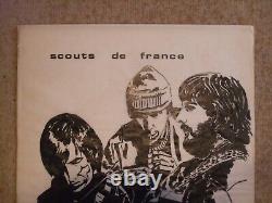 Lot 4 affiches scouts de France sur calque (1978) dessins en noir 55 x 60 cm