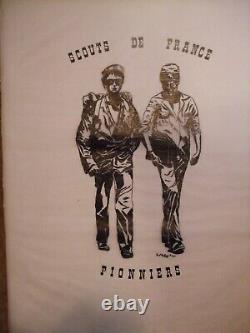 Lot 4 affiches scouts de France sur calque (1978) dessins en noir 55 x 60 cm